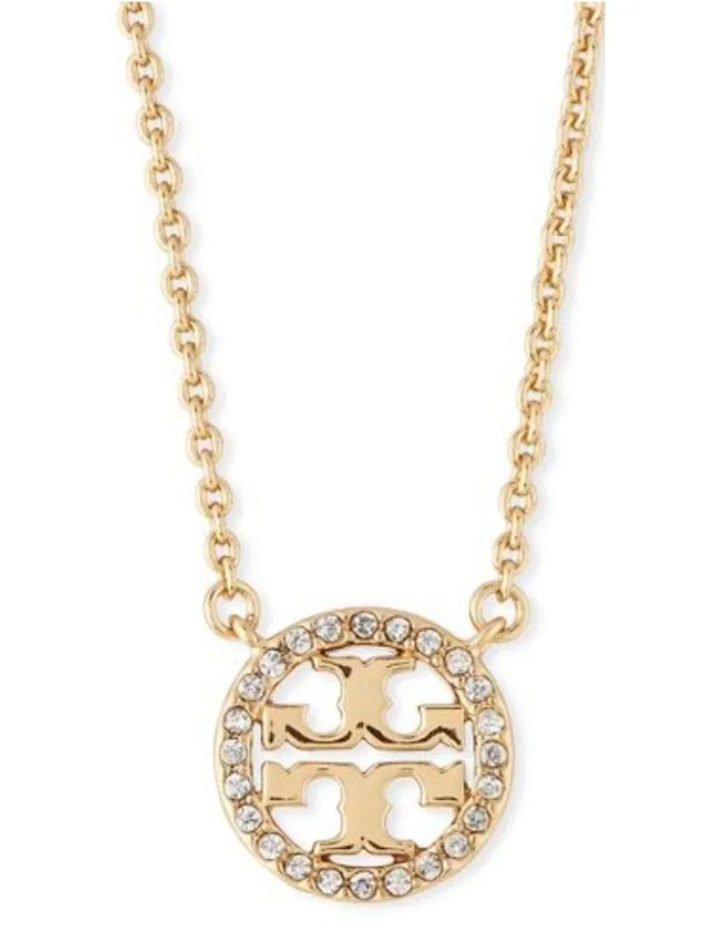 NEW!! Tory Burch Gold Miller Pave Necklace and Dangle Earring Set!